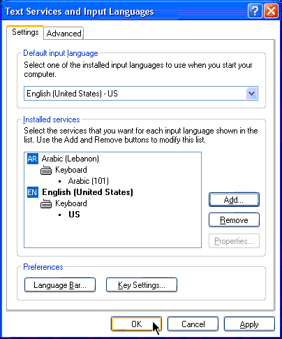 New language option shows in window